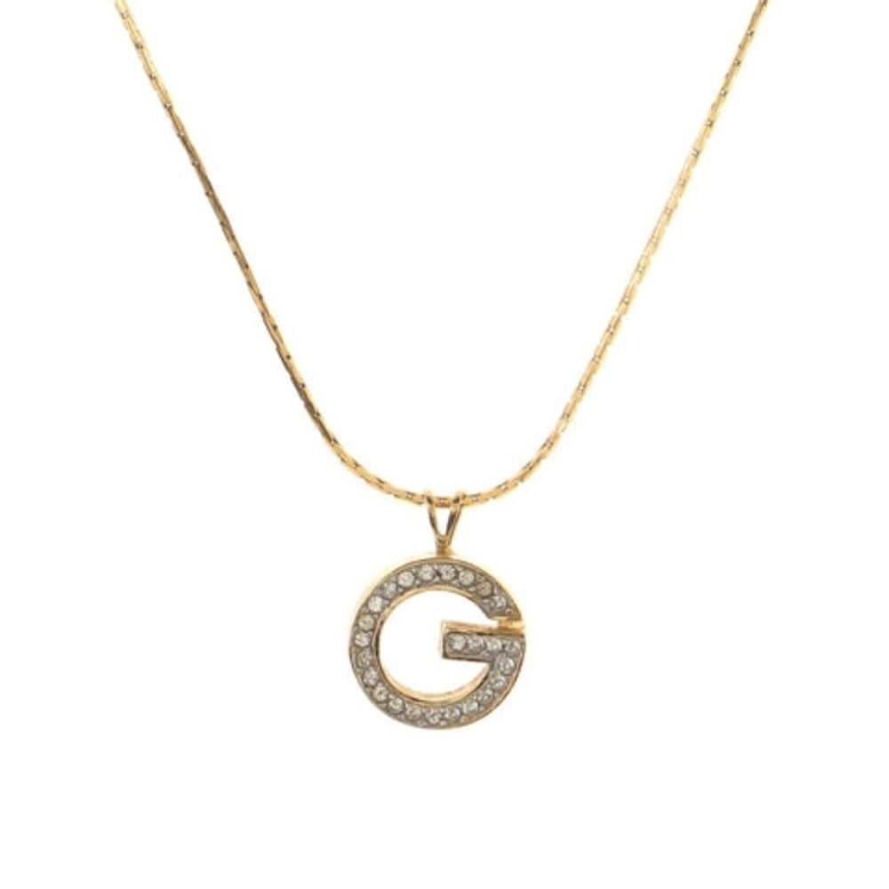 Vintage GIVENCHY 1981 Elegant Gold Authentic Pendant G Necklace